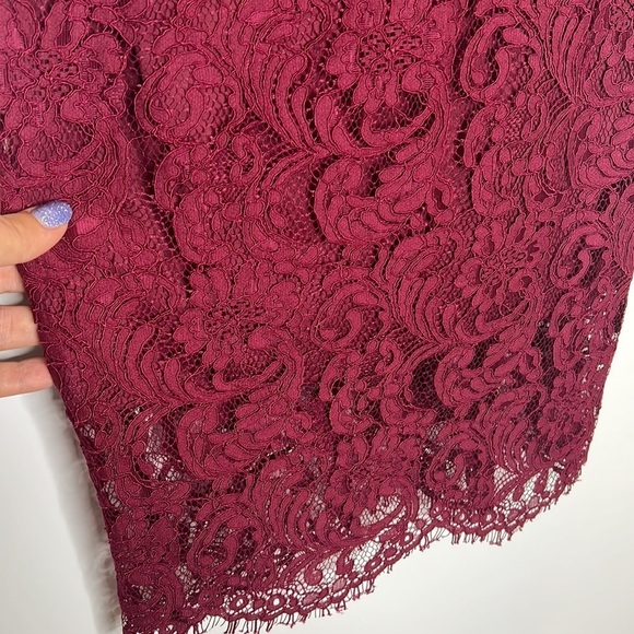 NWT Lulu’s License to Love Burgundy Maroon Lace Bodycon Sleeveless Mini Dress - Picture 10 of 11